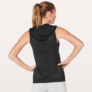 NWOT Lululemon Breeze By Hooded Tank Top Squad Sleeveless Hoodie Black Size 4